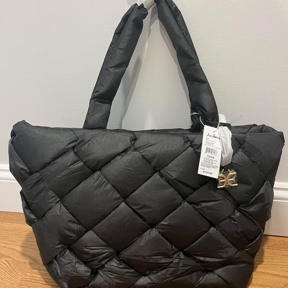 Sam Edelman Black Quilted Tote Bag